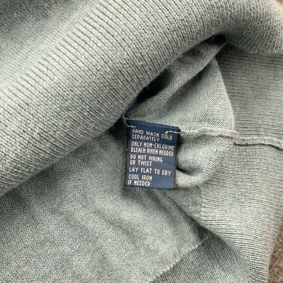 Polo Ralph Lauren V-Neck Sweater Vest Mens Large Green Cotton Silk Cashmere Pony - Picture 5 of 8